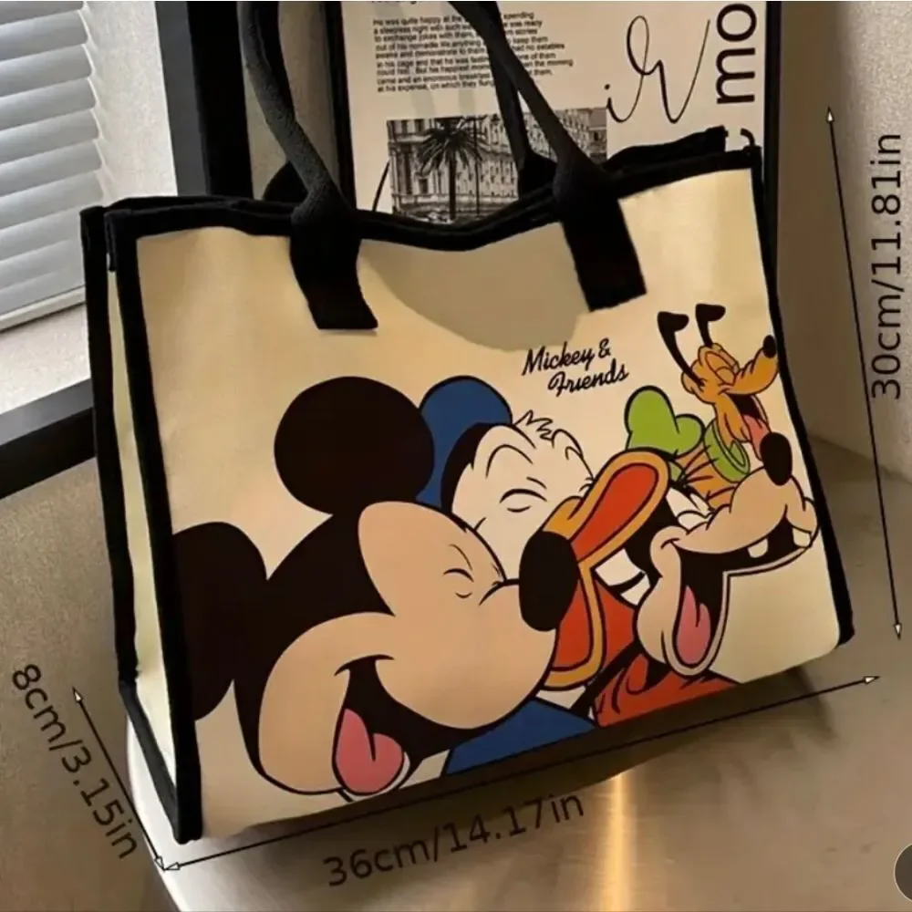 Disney Minnie Mouse Daisy Canvas Tote Bag Black